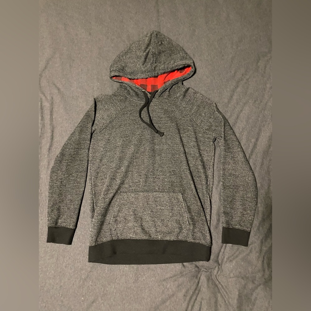 Grey and plaid hoodie